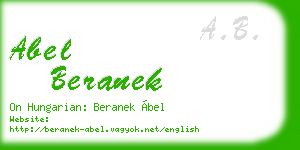 abel beranek business card